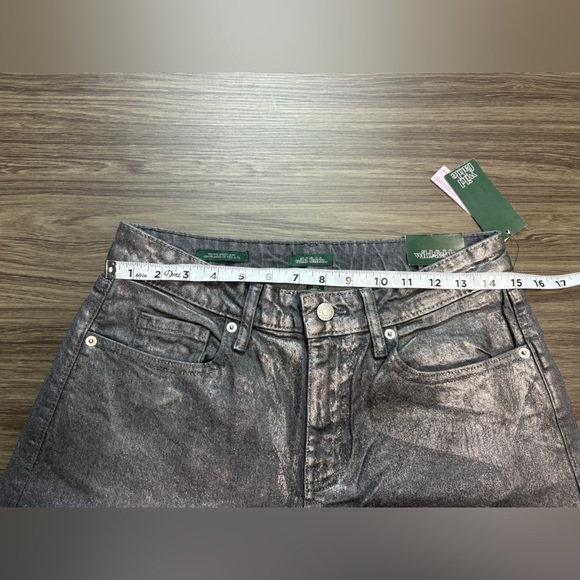 Wild Fable Gray High Rise Wide Leg Metallic Jeans Size 6 NWT - Picture 5 of 9